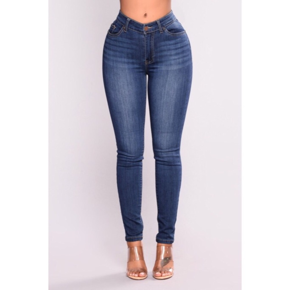 Fashion Nova Dark Blue Skinny Jeans
